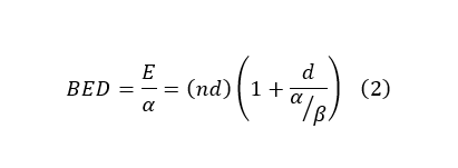 BED=E/α=(nd)(1+d/(α/β))